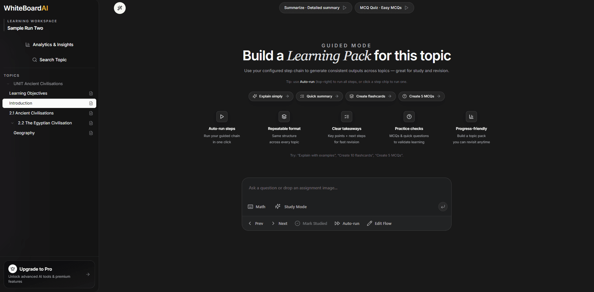 Workspace — Guided preview